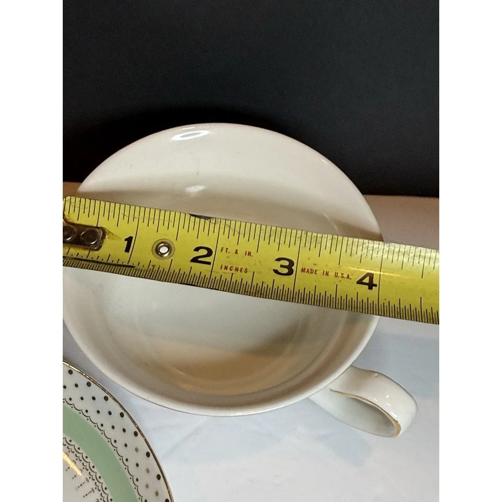 Grace's Teaware Mint Green Gold Polka Dot Tea Cup & Saucer Set Fine China